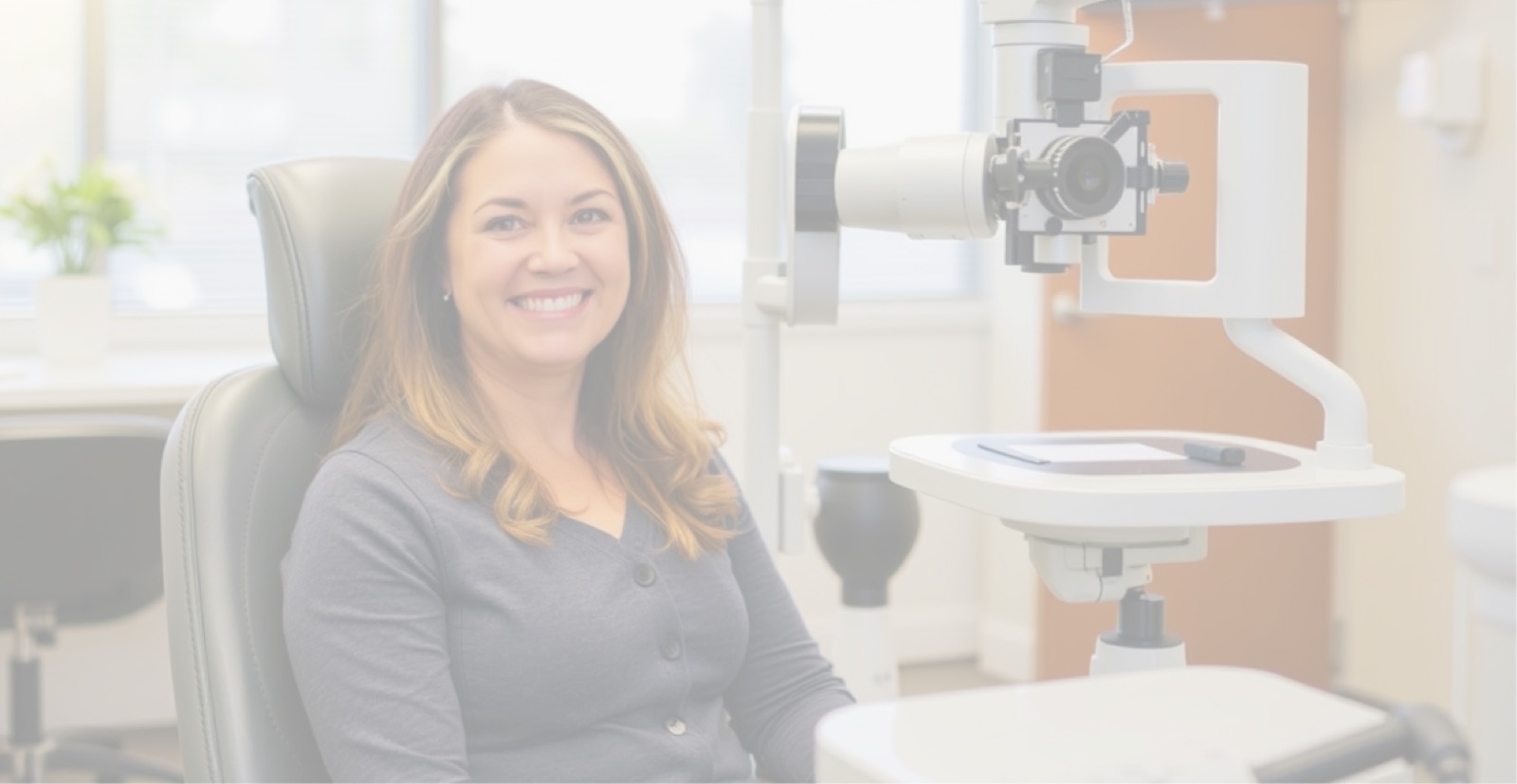 Optometrist talking with a patient during a consultation